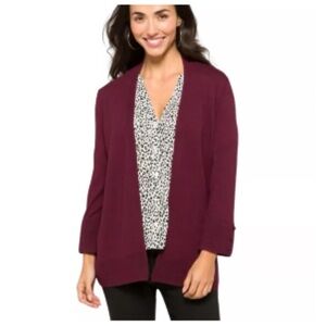 Evolution By Cyrus Myna Button Sleeve Cardigan Burgundy Red Size Medium …NWOT